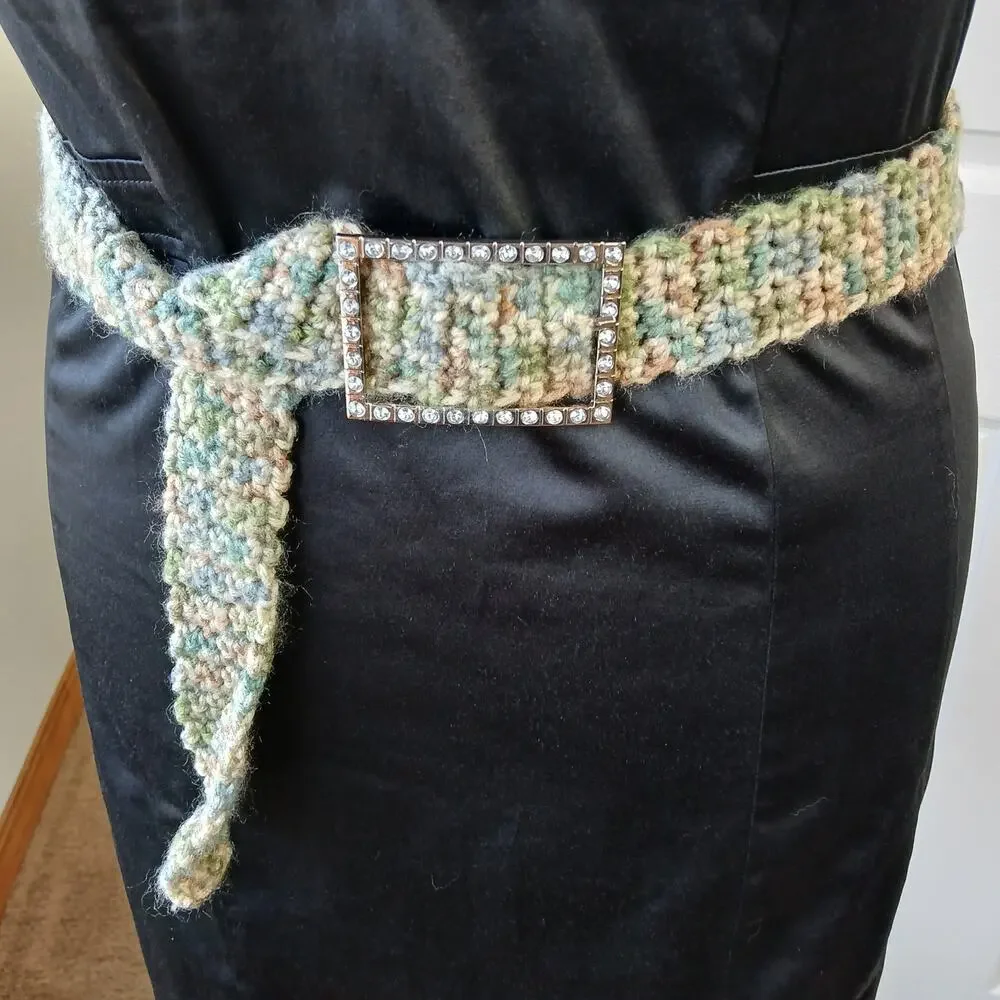 Alpine Sparkle Crochet Belt OS 45